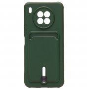 Чехол-накладка - SC304 с картхолдером для Huawei Honor 50 Lite (темно-зеленая) — 1
