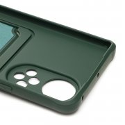 Чехол-накладка - SC304 с картхолдером для Huawei Honor 50 (темно-зеленая) — 2