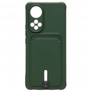 Чехол-накладка - SC304 с картхолдером для Huawei Honor 50 (темно-зеленая) — 1