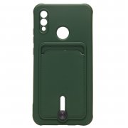 Чехол-накладка - SC304 с картхолдером для Huawei Honor 10 Lite (208683) (темно-зеленая) — 1