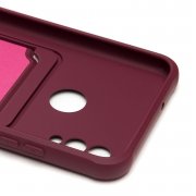 Чехол-накладка - SC304 с картхолдером для Huawei Honor 10 Lite (208684) (бордовая) — 2