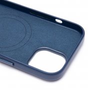 Чехол-накладка - SM002 экокожа SafeMag для Apple iPhone 15 (тихоокеанская синяя) — 2