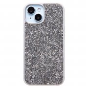 Чехол-накладка - PC071 POSH SHINE для Apple iPhone 15 россыпь кристаллов (226902) (серебристая) — 1