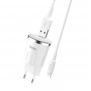 Сетевое зарядное устройство Hoco C37A для Apple (USB - Lightning) (белый)