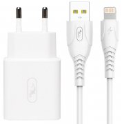 Сетевое зарядное устройство для Apple SKYDOLPHIN SC31L (USB - Lightning) (белое)