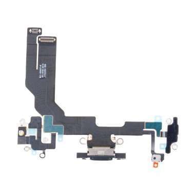 Шлейф для Apple iPhone 16e на системный разъем/микрофон (черный) премиум — 1